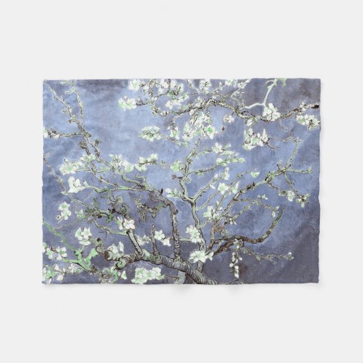 Couverture Polaire Van Gogh Almond Blossoms en acier bleu (Devant (Horizontal))
