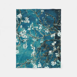 Couverture Polaire Van Gogh Almond Blossoms : Turquoise foncé