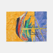 Couverture Polaire Van Gogh Bateaux Plage impressionniste (Devant (Horizontal))