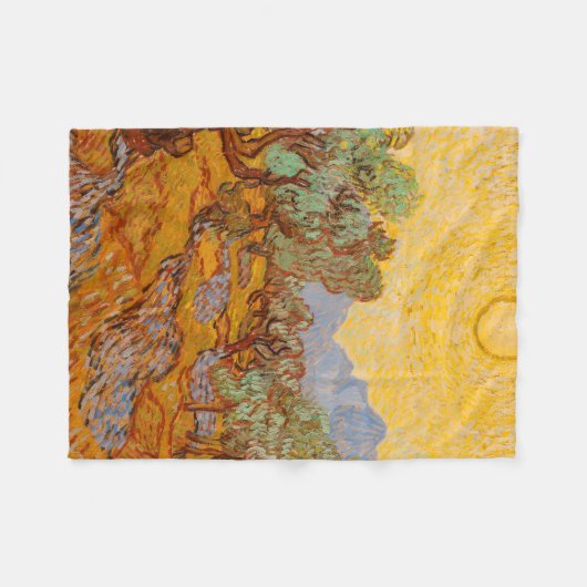 Couverture Polaire Van Gogh Olive Trees Soleil Jaune Ciel (Devant (Horizontal))