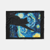 Couverture Polaire Van Gogh Starry Amoureux des chats de nuit Kitten (Devant (Horizontal))