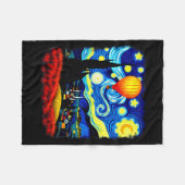 Couverture Polaire Van Gogh Style Hot Air Balloon Starry Night  (Devant (Horizontal))