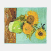 Couverture Polaire Van Gogh, Vase avec 3 tournesols (Devant (Horizontal))