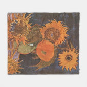 Couverture Polaire Van Gogh - Vie morte avec cinq tournesols, (Devant (Horizontal))