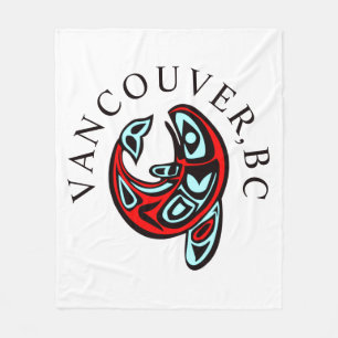 Couverture Polaire Vancouver BC Haida Orque Tatouage Totem Baleine Tu