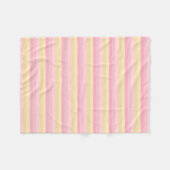 Couverture Polaire Vanille Modèle moderne rose jaune rayé (Devant (Horizontal))
