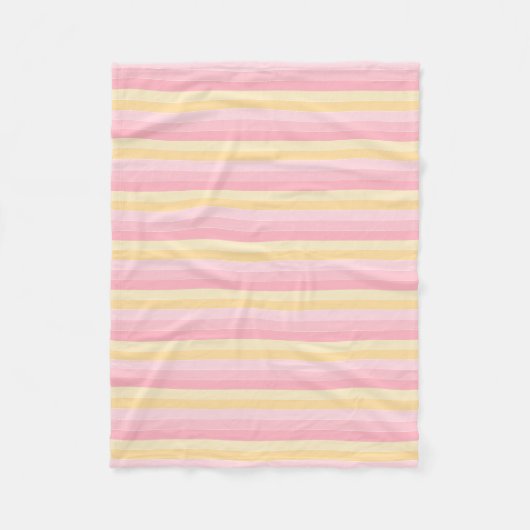 Couverture Polaire Vanille Modèle moderne rose jaune rayé (Devant)