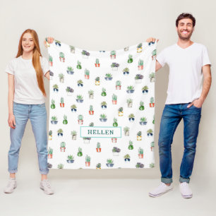 Couverture Polaire Variété de cactus dans le motif de planteur