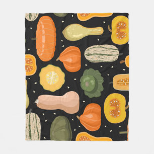 Couverture Polaire Variétés citrouilles, illustration transparente de