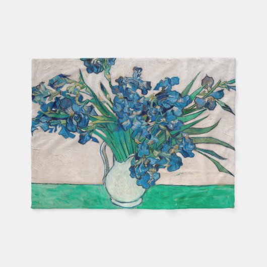 Couverture Polaire Vase avec Irises, Van Gogh (Devant (Horizontal))