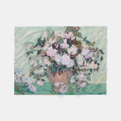 Couverture Polaire Vase avec roses roses roses, Van Gogh (Devant (Horizontal))