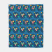 Couverture Polaire Vase moderne de fleurs Motif bleu (Devant)