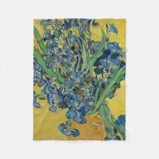 Couverture Polaire Vase Van Gogh avec Iris Classic Impressionnisme (Devant)