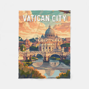 Couverture Polaire Vatican City Travel Art Vintage