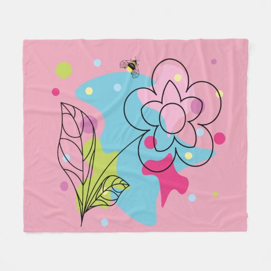 Couverture Polaire Vecteur vectoriel tendance motif d'une fleur d'été (Devant (Horizontal))