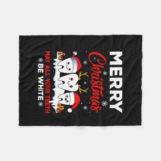 Couverture Polaire Vector joyeux noël peut toutes vos dents être blan (Devant (Horizontal))