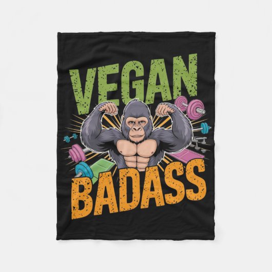 Couverture Polaire Vegan Bodybuilder Weightlifter Gorilla (Devant)