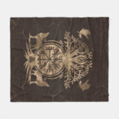 Couverture Polaire Végétarienne - Ornement de boussole viking (Devant (Horizontal))