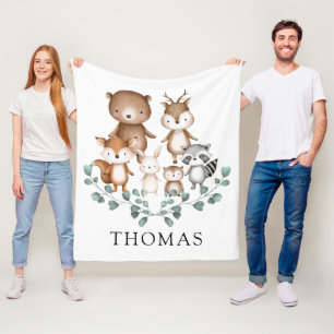Couverture Polaire Végétation Bois Eucalyptus Bébé Animaux Pépin