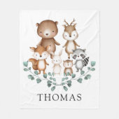 Couverture Polaire Végétation Bois Eucalyptus Bébé Animaux Pépinière (Devant)