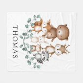 Couverture Polaire Végétation Bois Eucalyptus Bébé Animaux Pépinière (Devant (Horizontal))