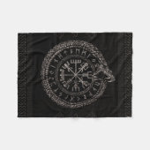 Couverture Polaire Vegvisir avec Ouroboros et runes (Devant (Horizontal))