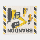 Couverture Polaire Véhicules de construction avec votre nom (Devant (Horizontal))
