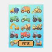 Couverture Polaire Véhicules De Construction Cute Garçons Personnalis (Devant)