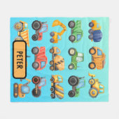 Couverture Polaire Véhicules De Construction Cute Garçons Personnalis (Devant (Horizontal))
