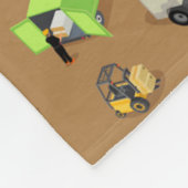 Couverture Polaire Véhicules de construction et travailleurs Motif co (Coin)