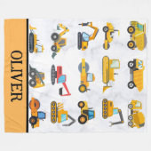 Couverture Polaire Véhicules de construction Jaunes mignons (Devant (Horizontal))