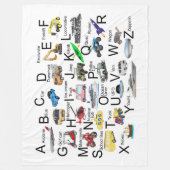 Couverture Polaire Véhicules de transport Alphabet anglais (Devant)
