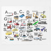 Couverture Polaire Véhicules de transport Alphabet anglais (Devant (Horizontal))