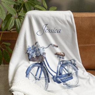 Couverture Polaire Vélo en Delft Blue personnalisable