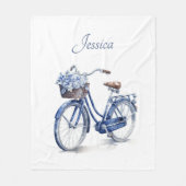 Couverture Polaire Vélo en Delft Blue personnalisable (Devant)