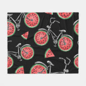Couverture Polaire Vélos à roue de pastèque, motif d'été. (Devant (Horizontal))