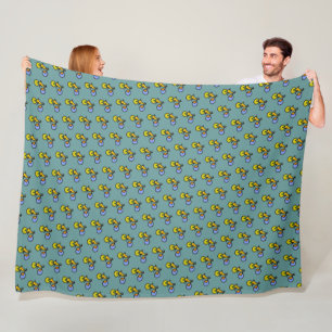 Couverture Polaire Vélos colorés Motif Stamped allos bleu