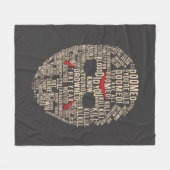 Couverture Polaire Vendredi 13 | Masque de hockey typographique (Devant (Horizontal))