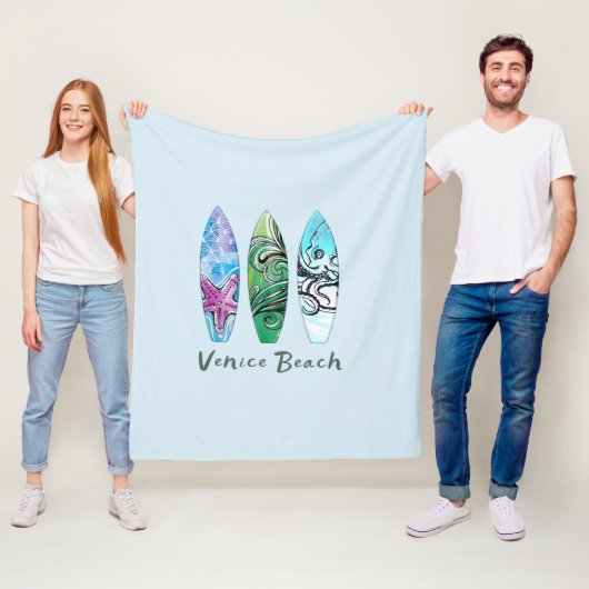Couverture Polaire Venice Beach California Planches de surf (En situation)