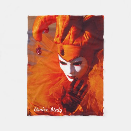 Couverture Polaire Venise, Italie (IT) - costume orange de carnaval (Devant)