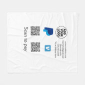 Couverture Polaire Venmo paypal scan pour payer ajouter q r code logo (Devant (Horizontal))