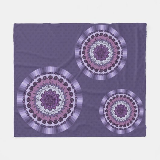 Couverture Polaire Vent Mandala Fleece Blanche (Devant (Horizontal))