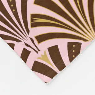 Couverture Polaire Ventilateur Art déco motif - chocolat rose