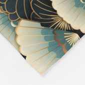 Couverture Polaire Ventilateur Gold et Turquoise inspiré par le Japon (Coin)