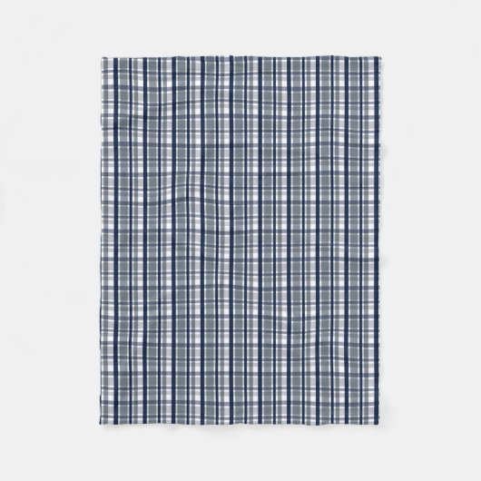 Couverture Polaire Ventilateur sportif Dallas Silver Navy Blue Plaid  (Devant)