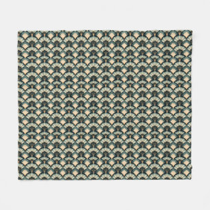 Couverture Polaire Ventilateur Turquoise et beige d'inspiration japon
