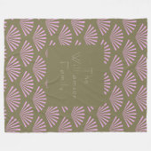 Couverture Polaire Ventilateurs Art Déco en Olive et Lilac Nom person (Devant (Horizontal))