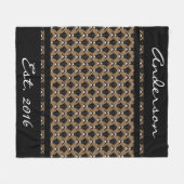 Couverture Polaire Ventilateurs Art Déco Noir et Taupe - Personnalisé (Devant (Horizontal))