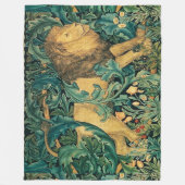 Couverture Polaire VERDURE, ANIMAUX FORESTIERS LION Floral (Devant)