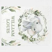 Couverture Polaire Verdure douce Feuille Jungle Elephant Baby Nursery (Devant (Horizontal))